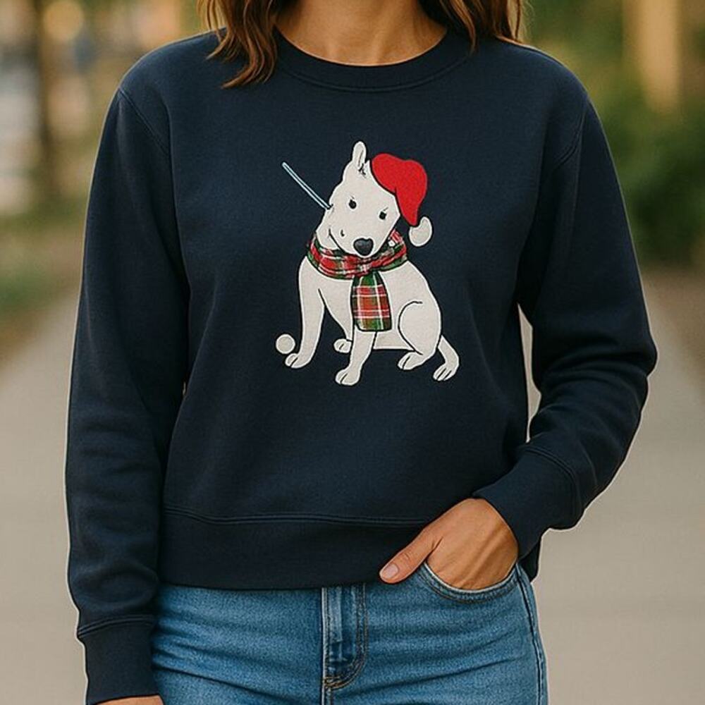 EP Pro Golf Santa Scottie Dog 100% cotton Sweater Size Small
